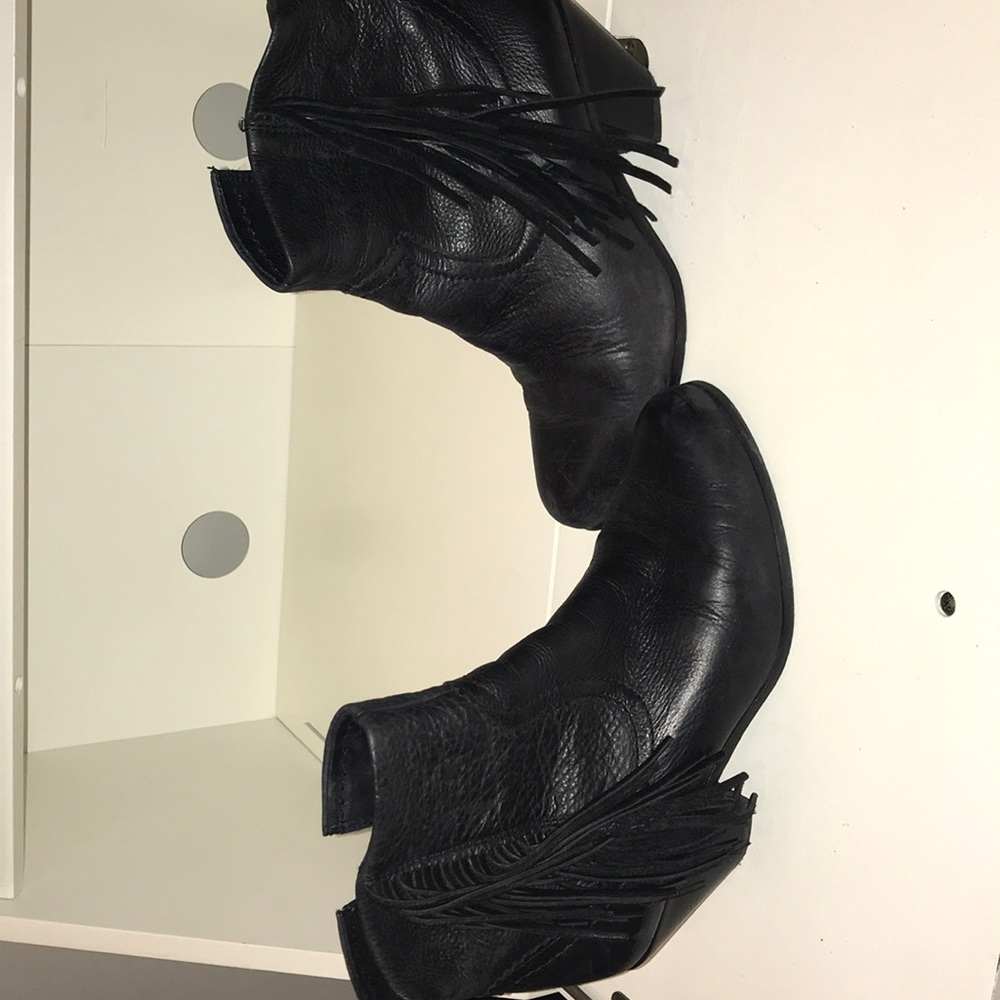 Sam Edelman leather booties with frill